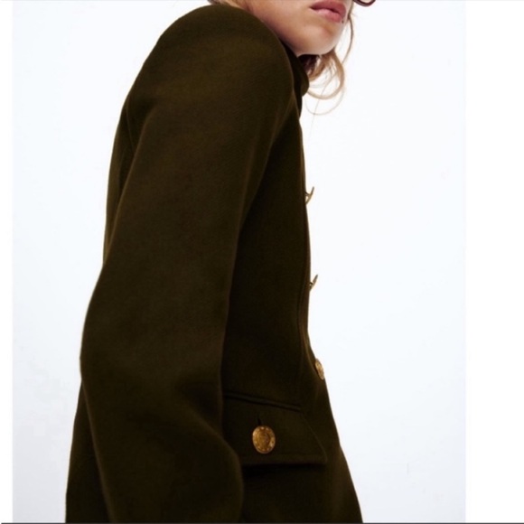 Zara gold button military coat NWT - Picture 3 of 6